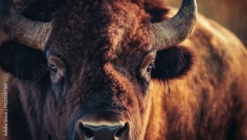 Close-up Portrait of a Bison photo