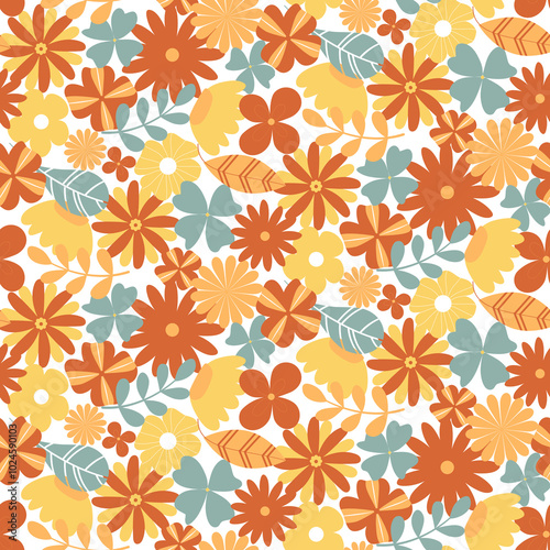 Wallpaper Mural seamless floral pattern Torontodigital.ca