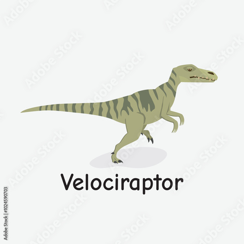 Velociraptor Dinosaur Vector Illustration with Agile Predator