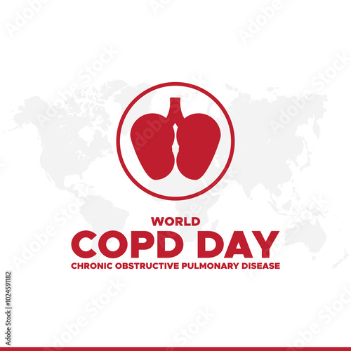World Chronic Obstructive Pulmonary Disease Day or World COPD Day, greeting card, vector graphic, banner template.