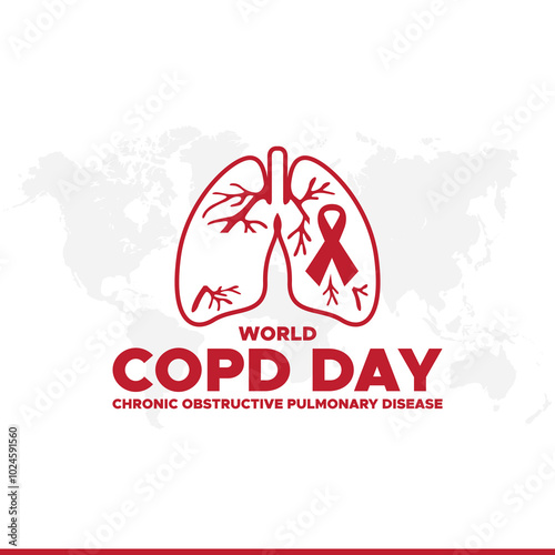 World Chronic Obstructive Pulmonary Disease Day or World COPD Day, greeting card, vector graphic, banner template.