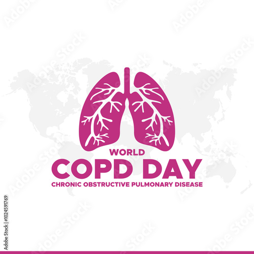 World Chronic Obstructive Pulmonary Disease Day or World COPD Day, greeting card, vector graphic, banner template.