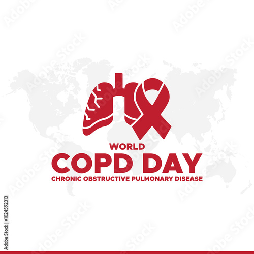 World Chronic Obstructive Pulmonary Disease Day or World COPD Day, greeting card, vector graphic, banner template.