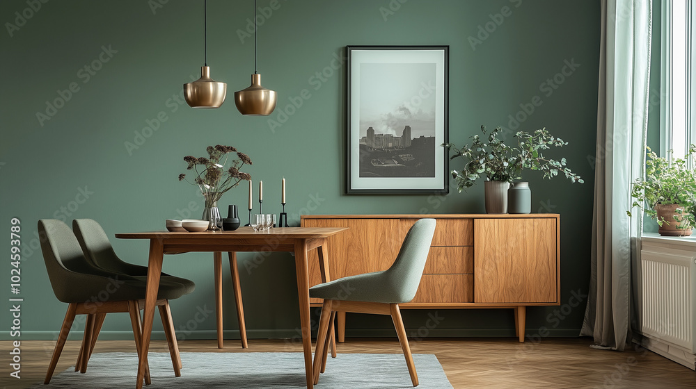 A minimalist dining room with A minimalist dining room with