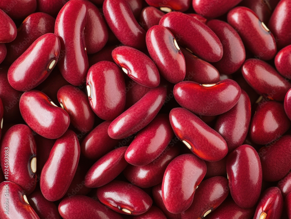 Vibrant red kidney beans piled together, capturing the essence of wholesome nutrition and cooking Vibrant red kidney beans piled together, capturing the essence of wholesome nutrition and cooking