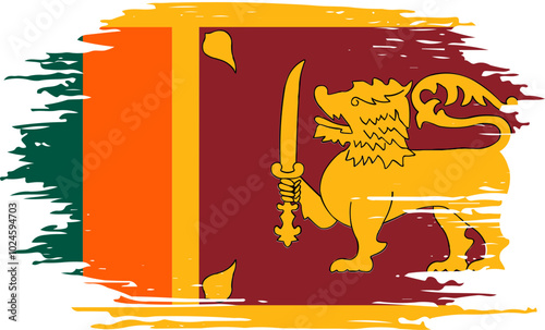 Brush On Sri Lanka Flag