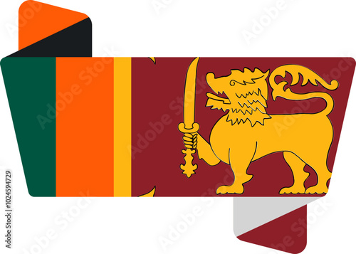 Folded Icon of Sri Lanka Flag