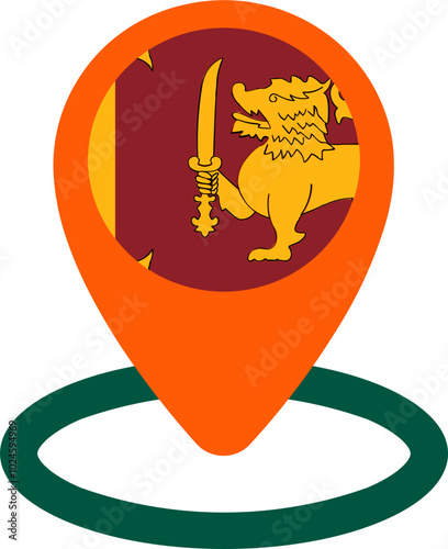 Location Icon of Sri Lanka Flag