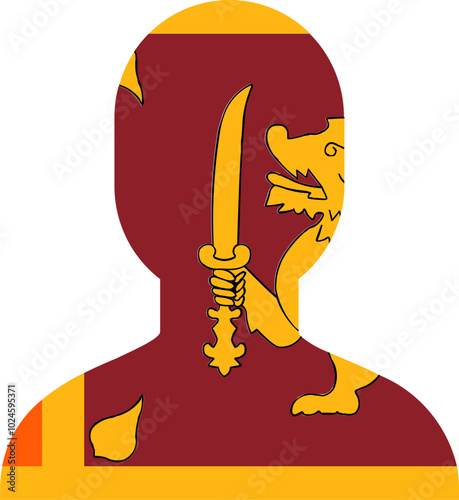 Sri Lanka flag on Person Icon