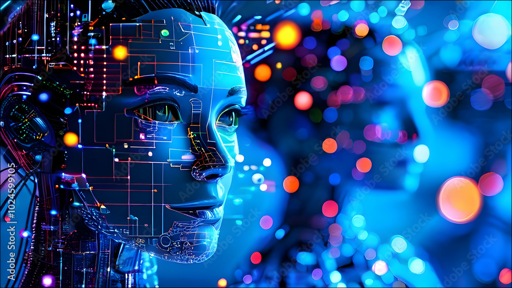 illustrate a scene where various AI technologies like machine learning, deep learning, and natural language processing are coming together. illustrate a scene where various AI technologies like machine learning, deep learning, and natural language processing are coming together.