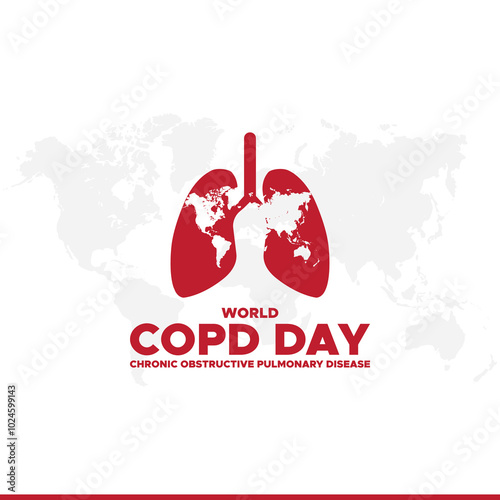 World Chronic Obstructive Pulmonary Disease Day or World COPD Day, greeting card, vector graphic, banner template.