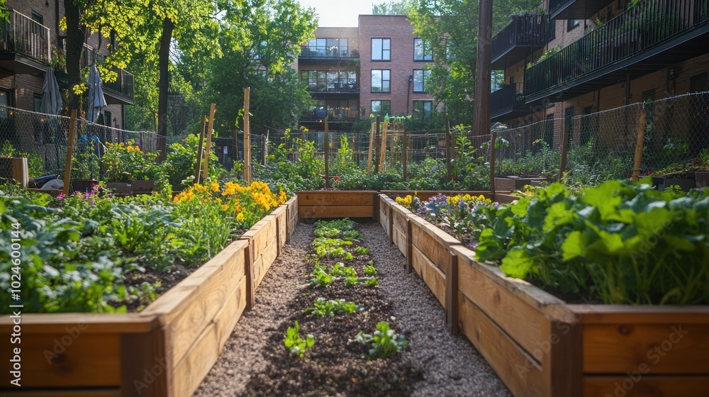 Community Garden in Urban Setting Community Garden in Urban Setting