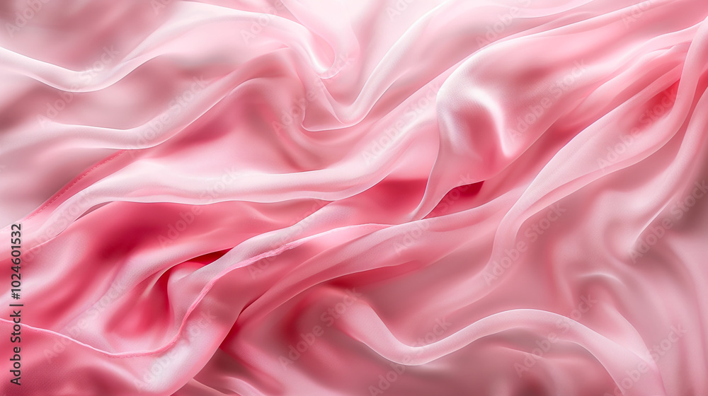 Obraz premium Soft pink silk fabric with flowing folds and delicate texture