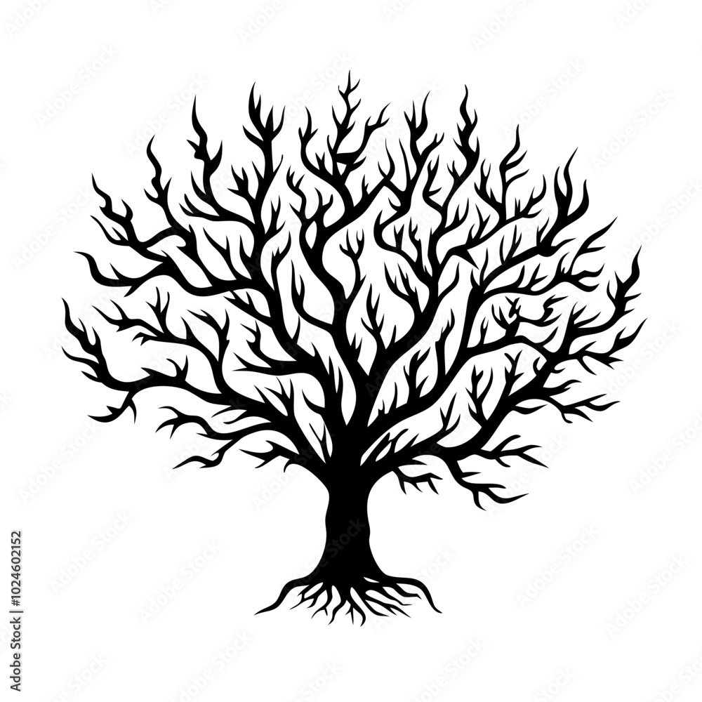 Obraz premium flame-of-the-forest-tree-silhouette 