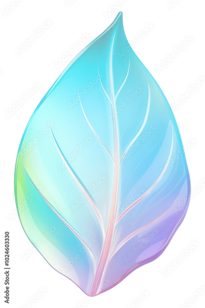 Obraz premium PNG Leaf icon glass petal plant white background.