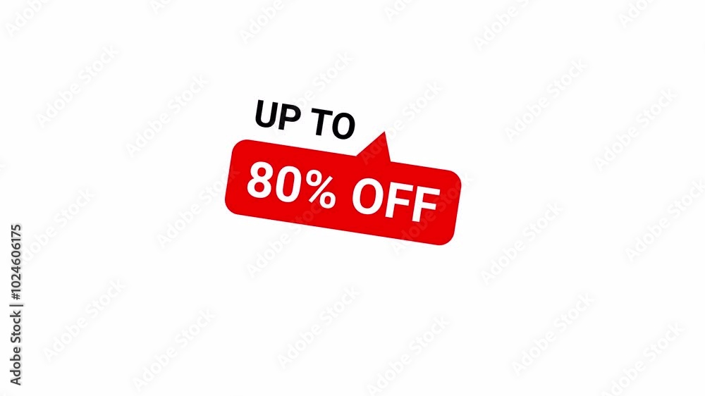 80% off special offer on a sale animation on alpha channel, sale, price, discount, Sale up to 80% off label shopping sticker ,4k.
80% off special offer on a sale animation on alpha channel, sale, price, discount, Sale up to 80% off label shopping sticker ,4k.
