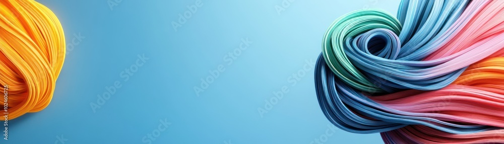 Abstract Colorful Swirls on Blue Background. Abstract Colorful Swirls on Blue Background.