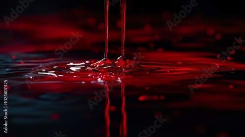 Blood Pooling - Rich Red Hues and Reflectivity photo