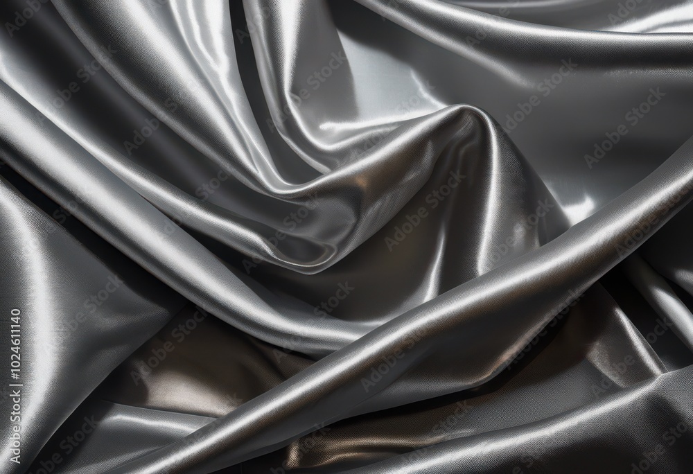 Fototapeta premium breathtaking close displaying shimmering silver fabric draping elegantly captivating textures reflective surfaces, drape, textile, elegance, light