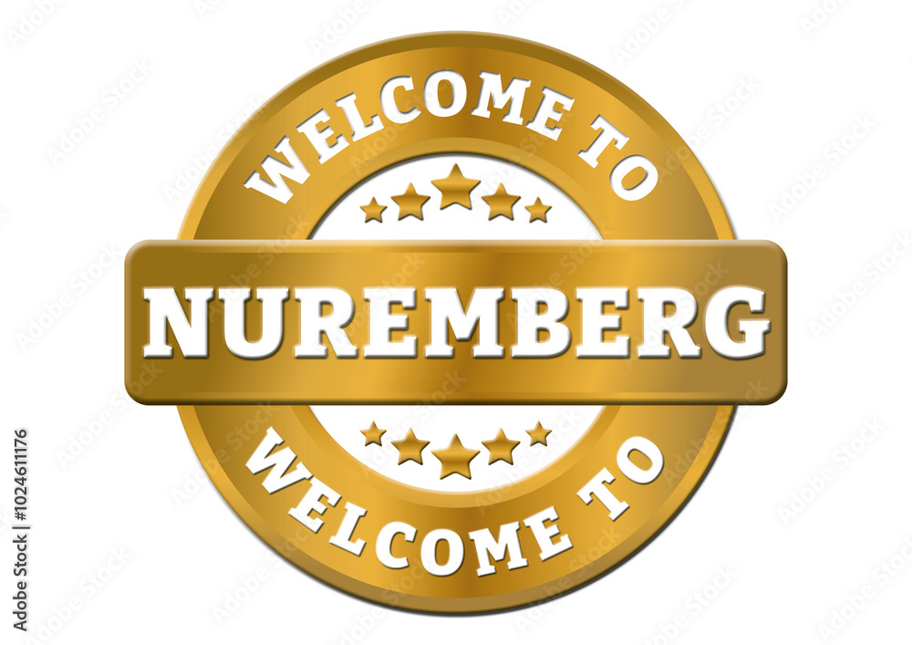 gold sticker welcome to Nuremberg gold sticker welcome to Nuremberg