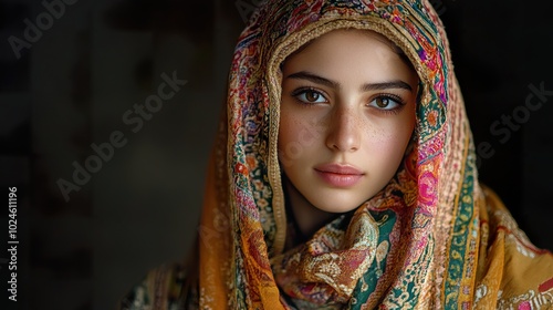 Syrian Woman in Festive Attire