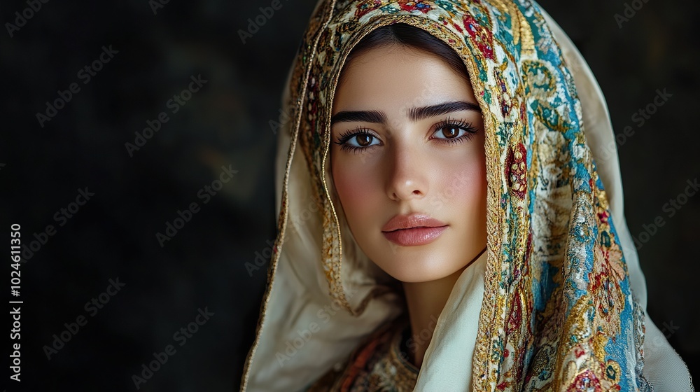 Syrian Woman in Traditional Attire Syrian Woman in Traditional Attire