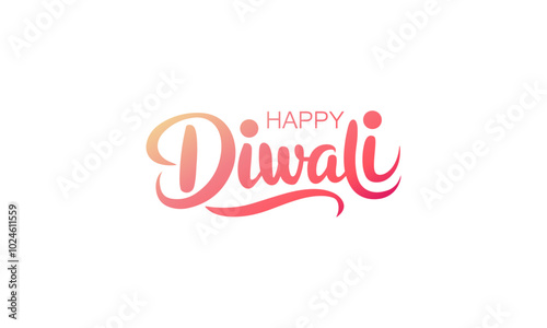 Happy Diwali holiday banner. Hand written greeting text. Vector illustration.