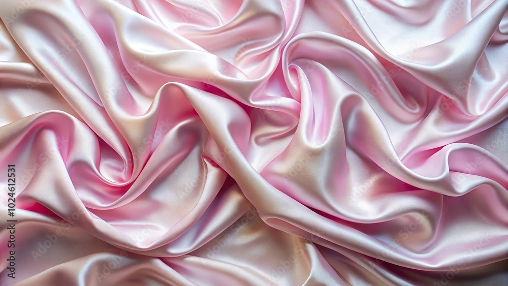 Obraz premium Silk fabric background in pink and milky white colors