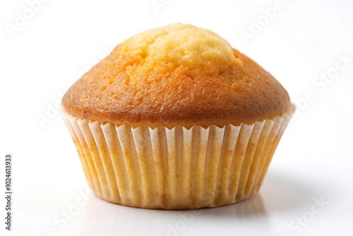 Simple cupcake or madeleine on white background