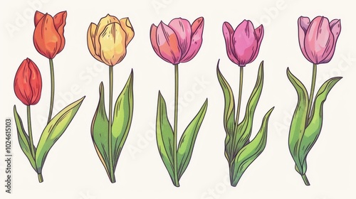 Wallpaper Mural Wallpaper with bright multicolored flowers on a white or light background. hand-drawn. picture is drawn with colored pencils. Background for postcard or invitation. Backdrop with copy space. Torontodigital.ca