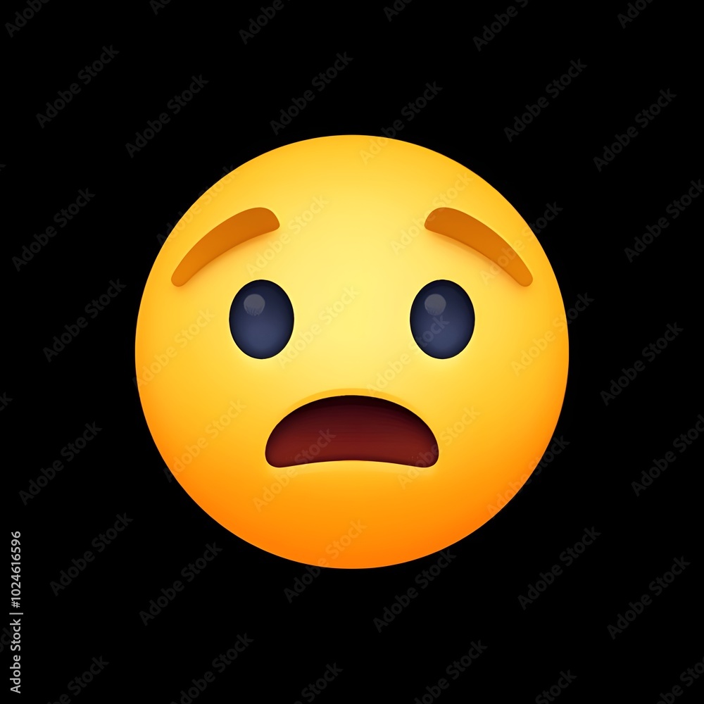 Fototapeta premium Worried Face Emoji 