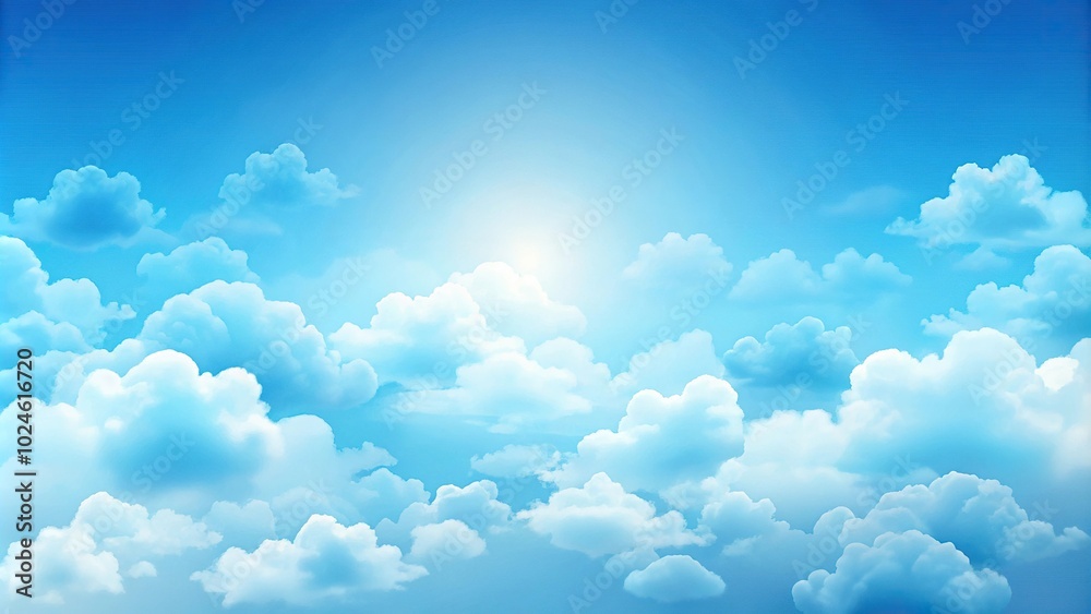 Sky blue background with cloud shapes Sky blue background with cloud shapes