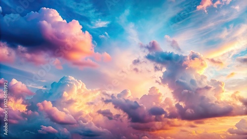 Sky in the pastel colors of pink and blue with a sunset effect, macro shot