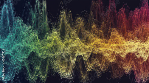 colorful and dynamic visualization of waveforms or frequency spectra.