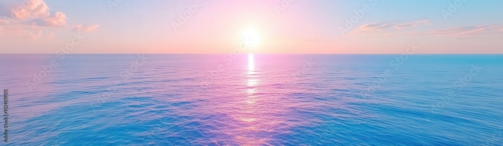 Romantic sunset over the sea with vibrant sky for tranquil escape themes Romantic sunset over the sea with vibrant sky for tranquil escape themes