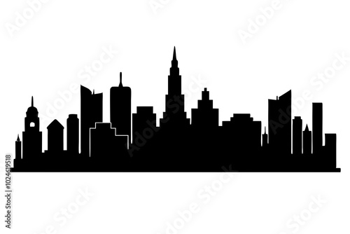 Cityscape | vector silhouette illustration on white background