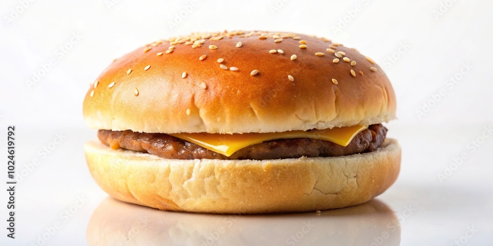 Sliced hamburger bun with raw burger patties Sliced hamburger bun with raw burger patties