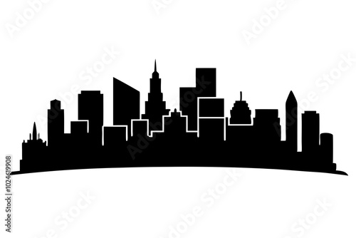 Cityscape | vector silhouette illustration on white background