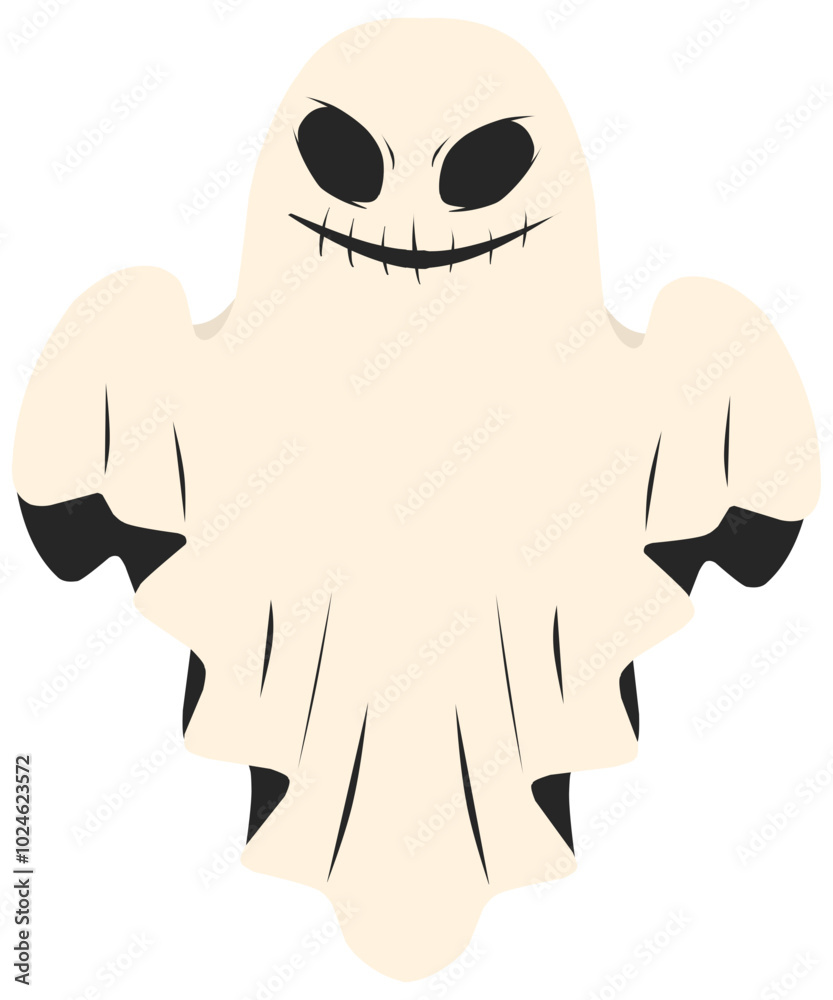 Floating white ghost spirit. Halloween. Colored HD illustration SVG format vector graphic, editable 5 colors Floating white ghost spirit. Halloween. Colored HD illustration SVG format vector graphic, editable 5 colors
