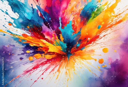 Wallpaper Mural colorful watercolor texture splash canvas vibrant hues expressive blends artistic inspiration, painting, abstract, design, visuals, artwork, patterns Torontodigital.ca
