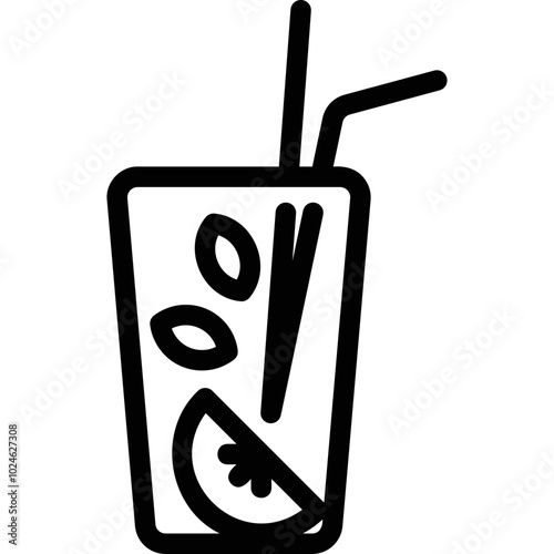 Simple vector icon fruit cocktail