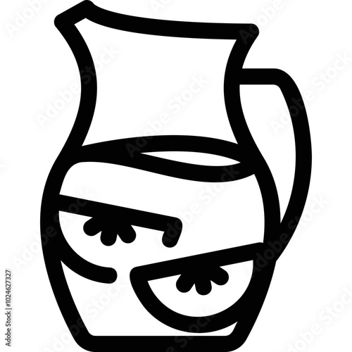 Simple vector icon decanter, jug of lemonade