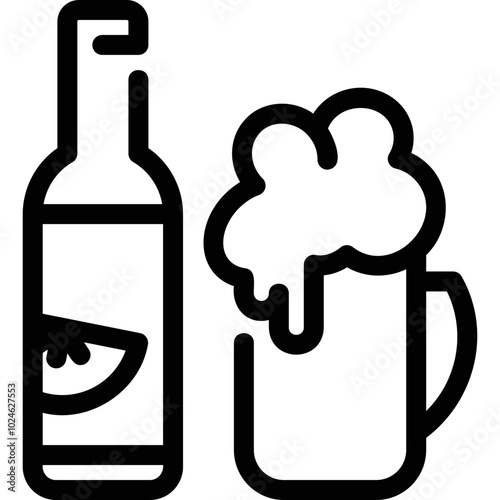 Simple vector icon lemon beer