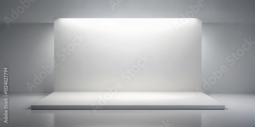 Wallpaper Mural A minimalist white platform with a bright, softly lit background, ideal for product displays or presentations. Torontodigital.ca