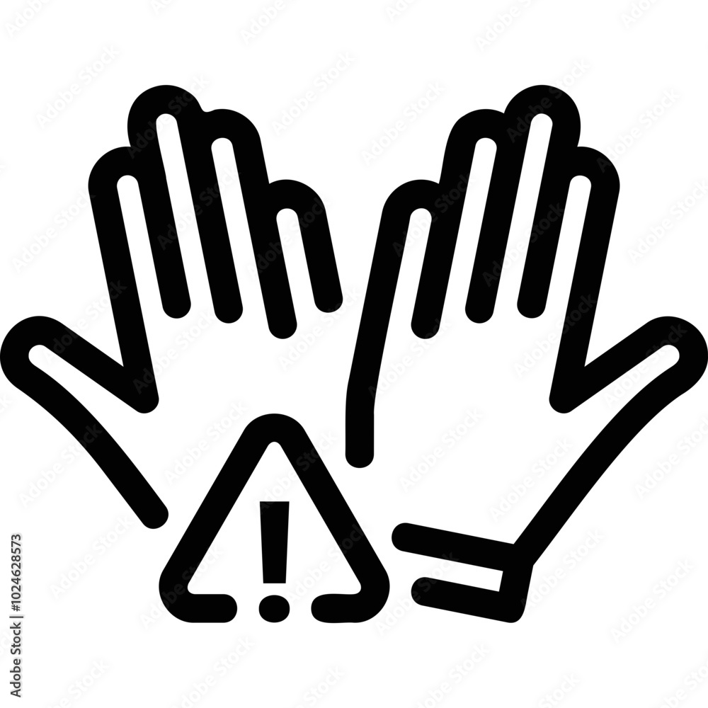 Simple vector icon gloves, hands Simple vector icon gloves, hands