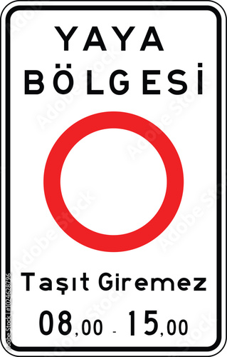 Pedestrian Zone, Warning Signs, Turkey Highway Standard Traffic Signs (Turkish: Karayollari Standart Trafik Isaret Levhalari, Tehlike Uyari Isaretleri, Yaya Bolgesi) 