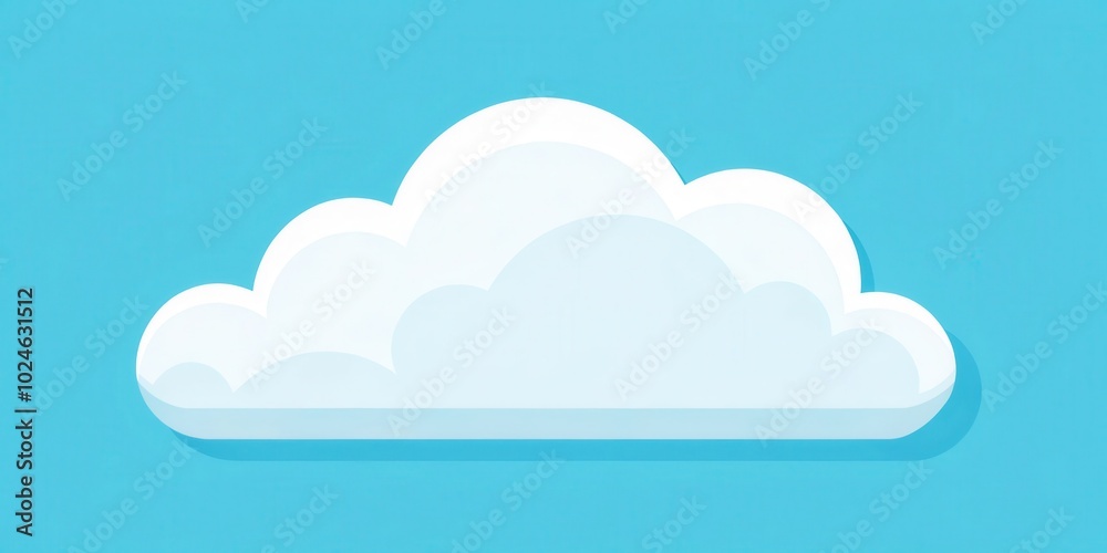A simple white cloud graphic with a soft shadow on a light blue background. A simple white cloud graphic with a soft shadow on a light blue background.