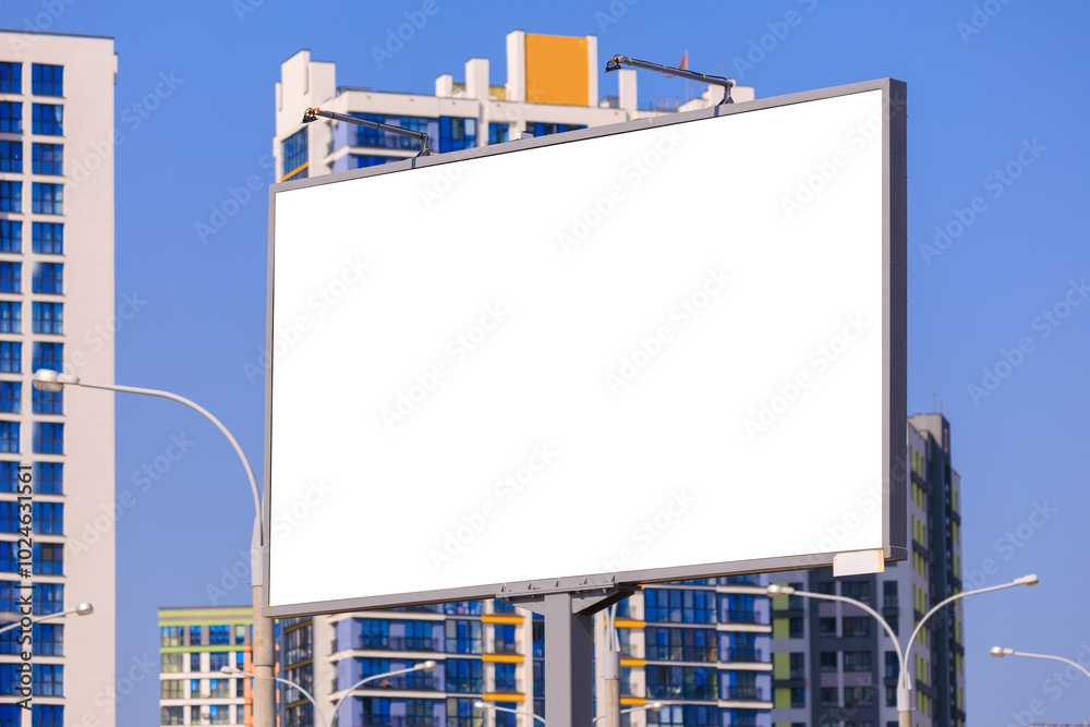 Obraz premium Background for design, billboards on city streets and along roads