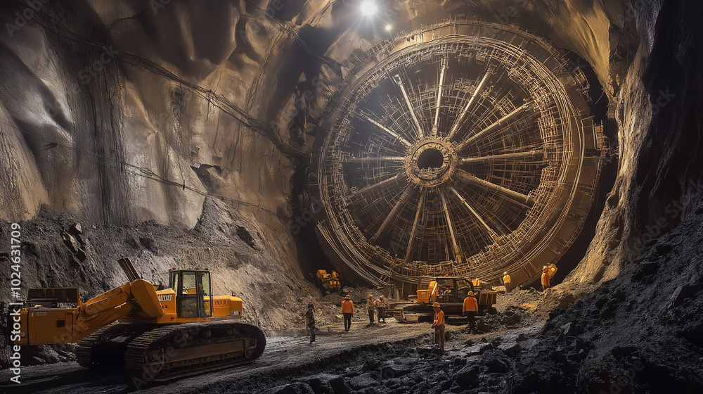 Fototapeta premium Tunnel Construction Underground