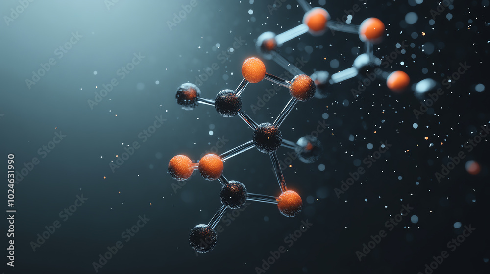 A detailed close-up of a molecular structure featuring colorful atoms, highlighting the complexity of chemical interactions in a dynamic, abstract background. A detailed close-up of a molecular structure featuring colorful atoms, highlighting the complexity of chemical interactions in a dynamic, abstract background.